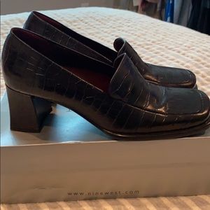 Nine West crocodile print loafer